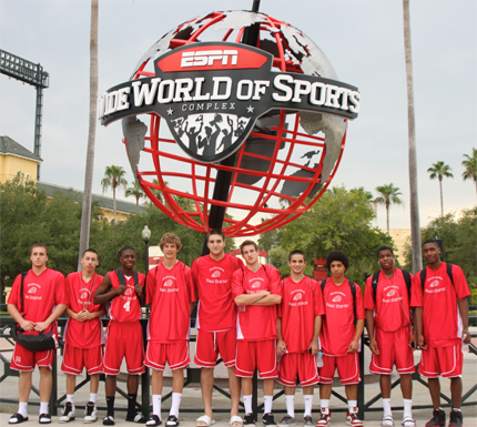 The Arizona Red Shirts play at AAU Nationals at the ESPN Wide World of Sports complex in front of college recruiters